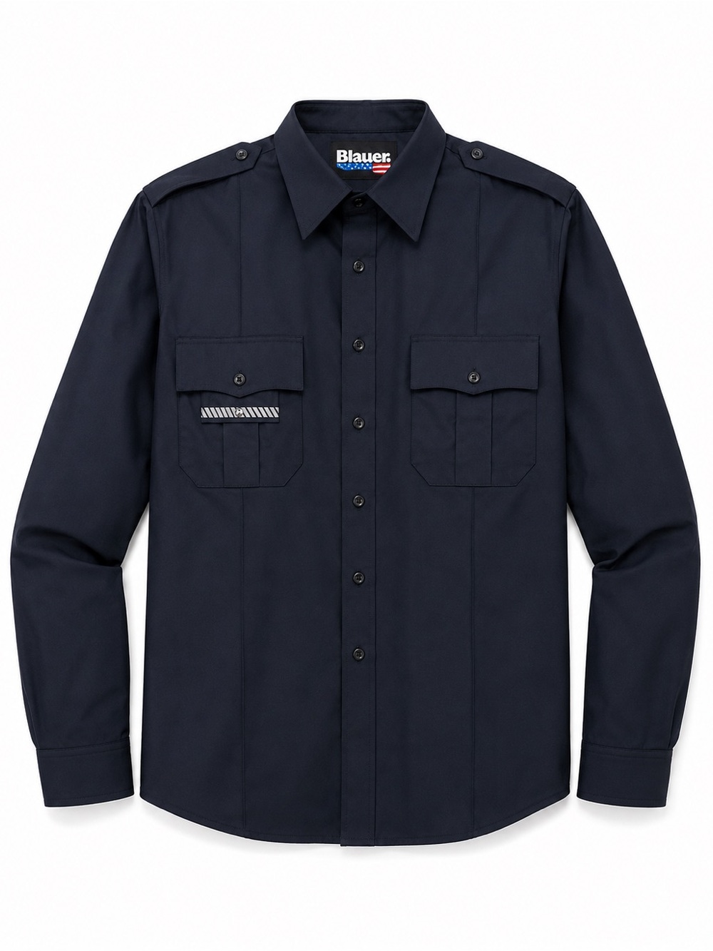 Blauer Men's Dark Navy Button-Front Utility Shirt StreetGear 8906 Long SZ 17.5x3